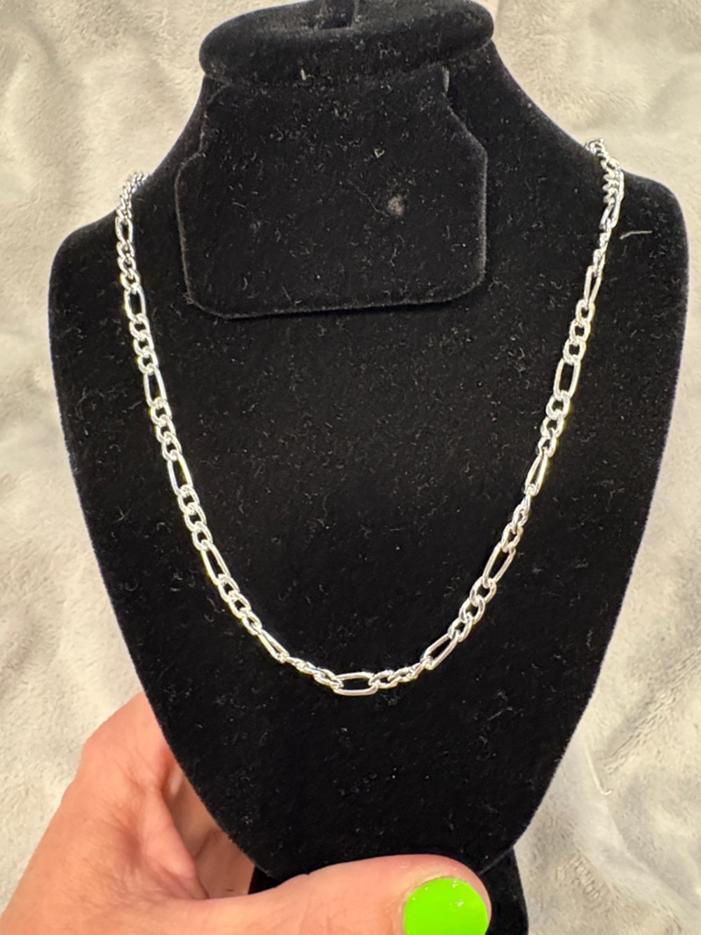 Sterling Silver Figaro Chain Necklace - Silver